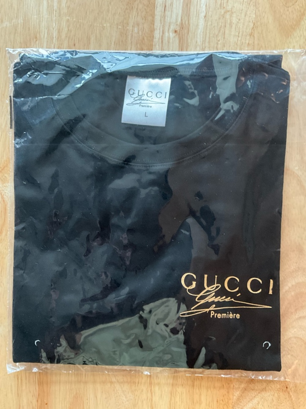 🏖️Gucci Premiere Promotional Large Cotton Long Sleeve Black T Shirt Unis… - Picture 2 of 7